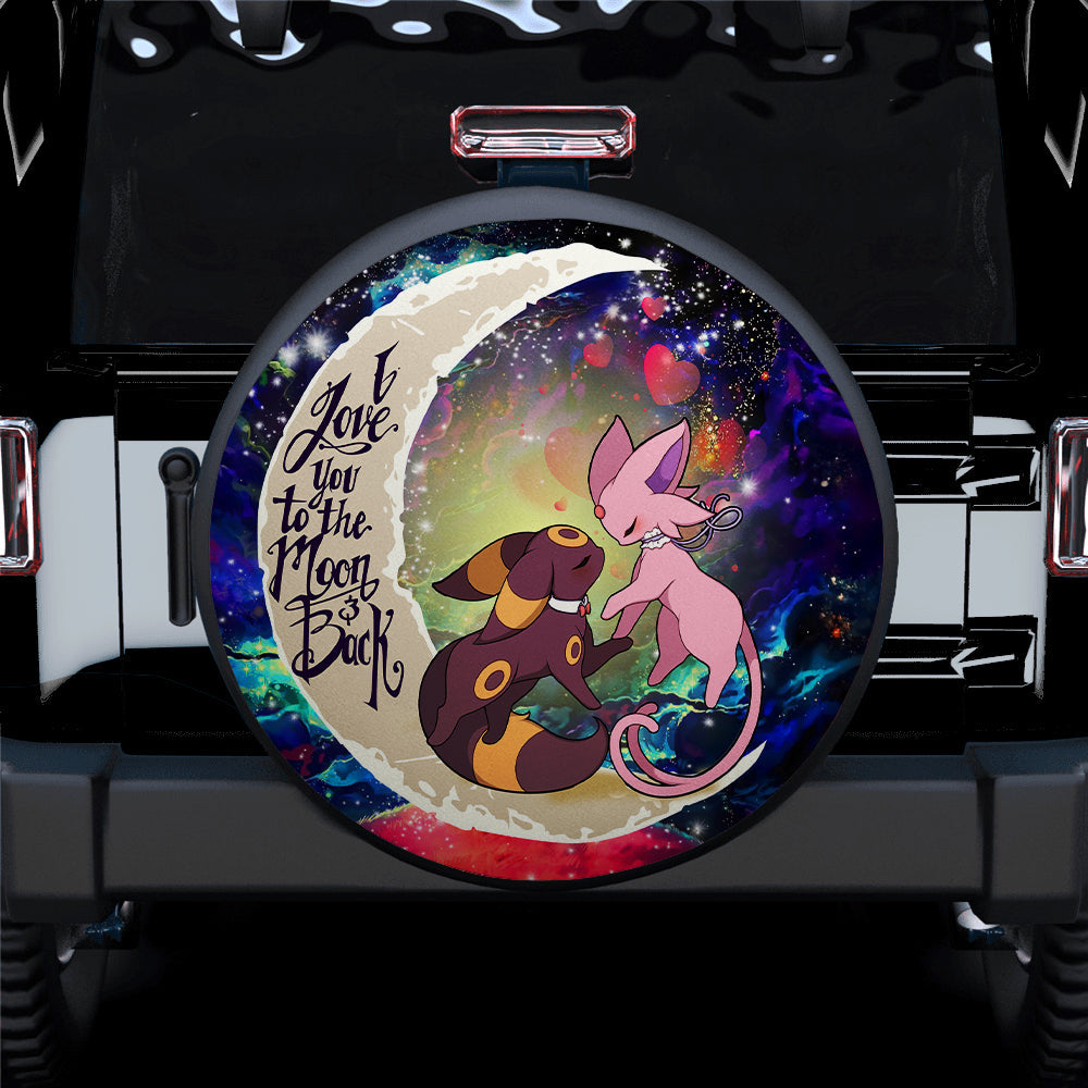 Eevee Couple 1 Love You To The Moon Galaxy Car Spare Tire Cover