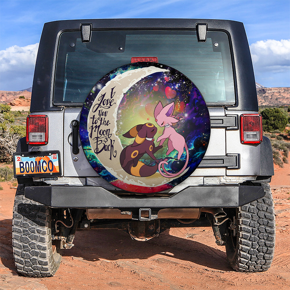 Eevee Couple 1 Love You To The Moon Galaxy Car Spare Tire Cover