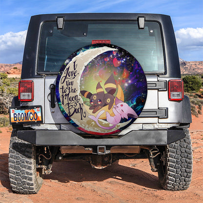 Eevee Couple Love You To The Moon Galaxy Car Spare Tire Cover