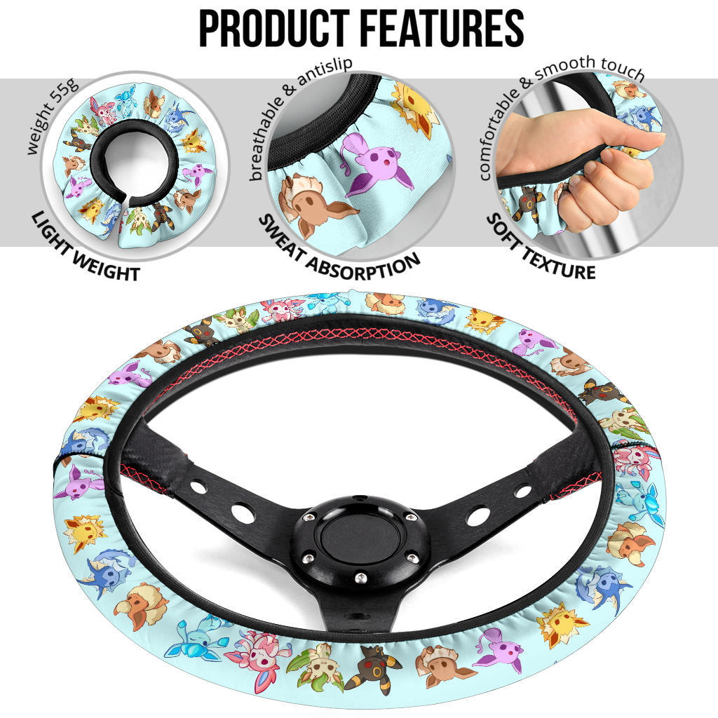 Eevee Evolution Car Steering Wheel Cover