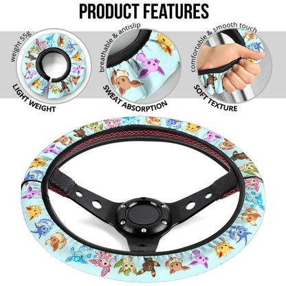 Eevee Evolution Car Steering Wheel Cover