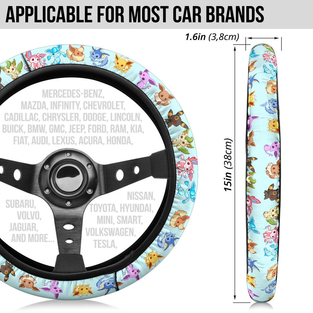 Eevee Evolution Car Steering Wheel Cover
