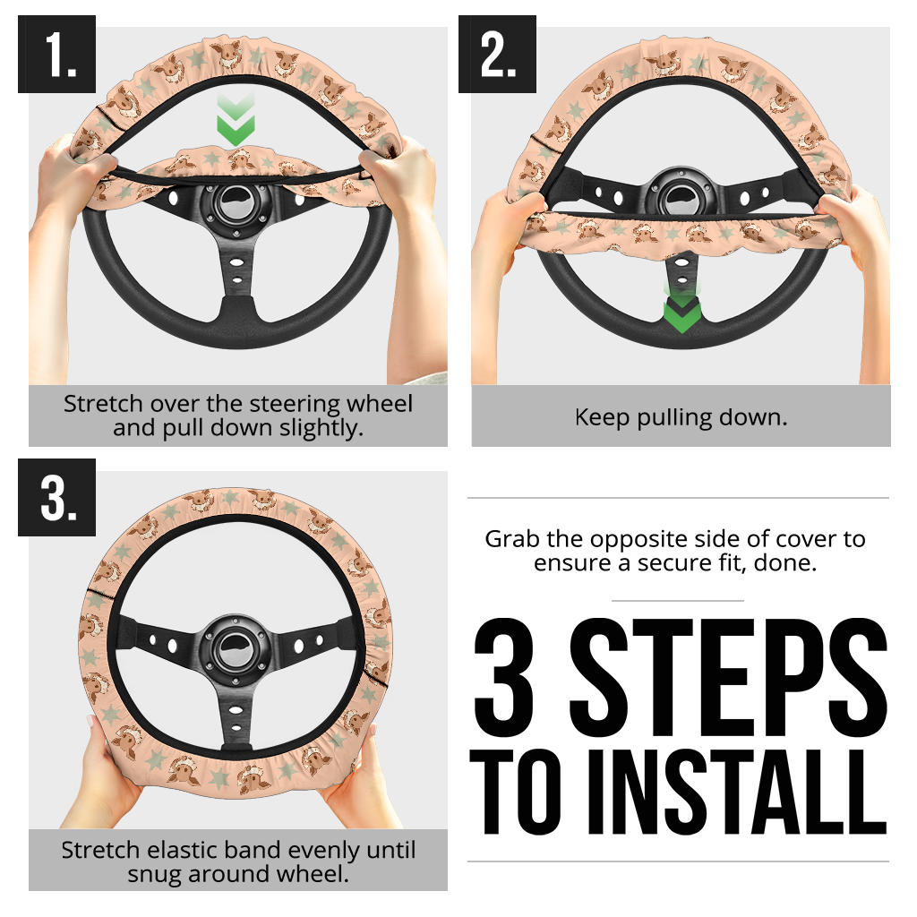 Eevee Evolution Car Steering Wheel Cover