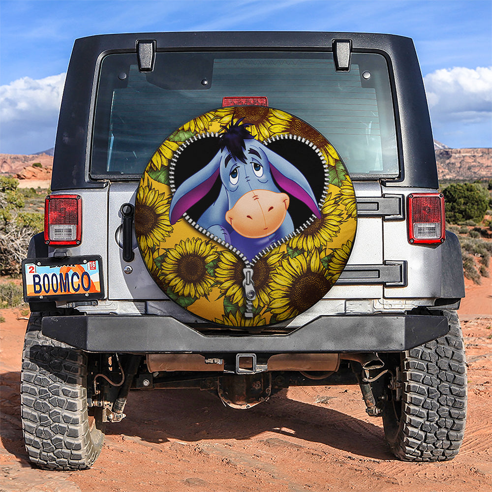 Eeyore Winnie The Pooh Sunflower Zipper Car Spare Tire Cover