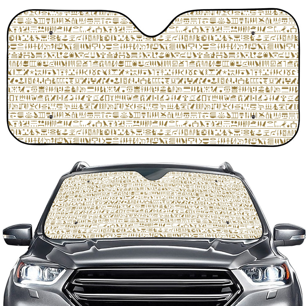 Egypt Hieroglyphs Pattern Print Car Windshield Sun Shade