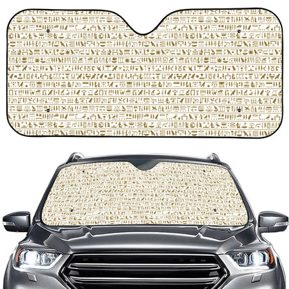 Egypt Hieroglyphs Pattern Print Car Windshield Sun Shade
