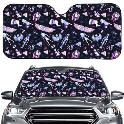 Egyptian Tribal Symbols Print Car Windshield Sun Shade