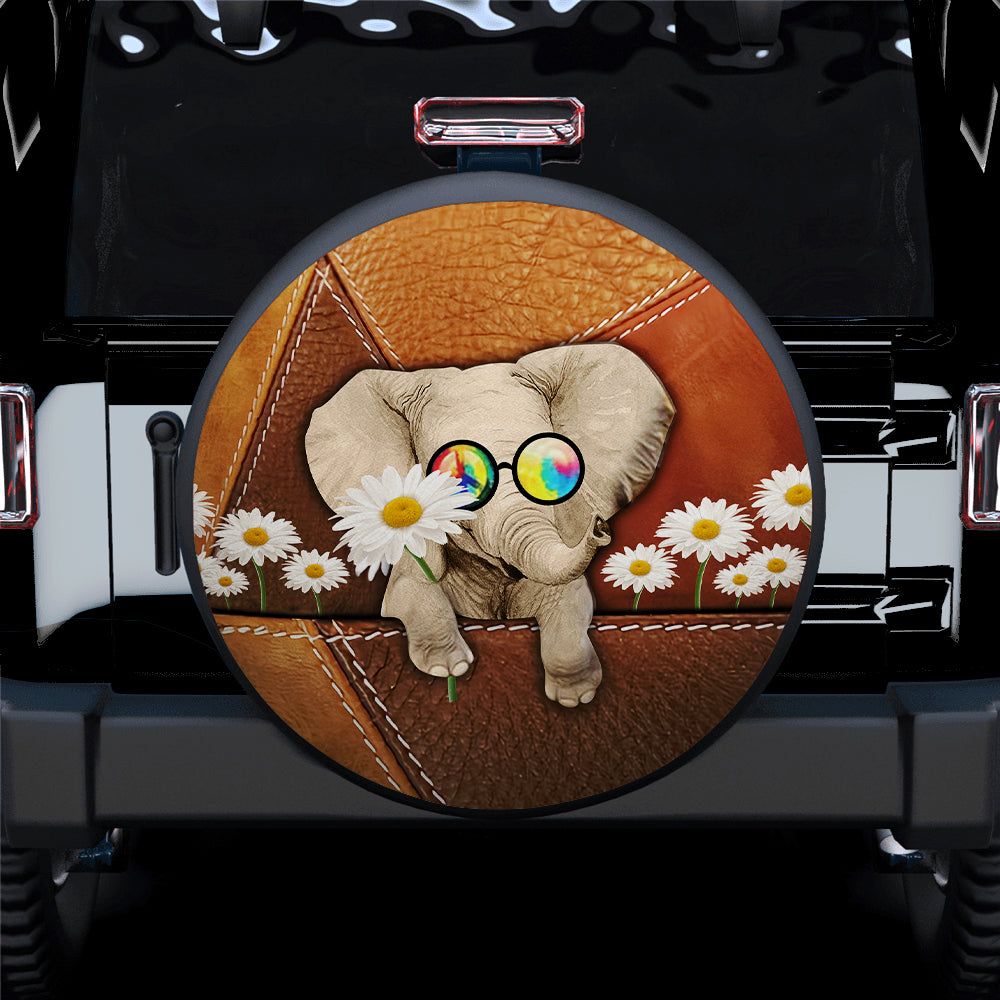 Elephant Hippie Car Spare Tire Cover