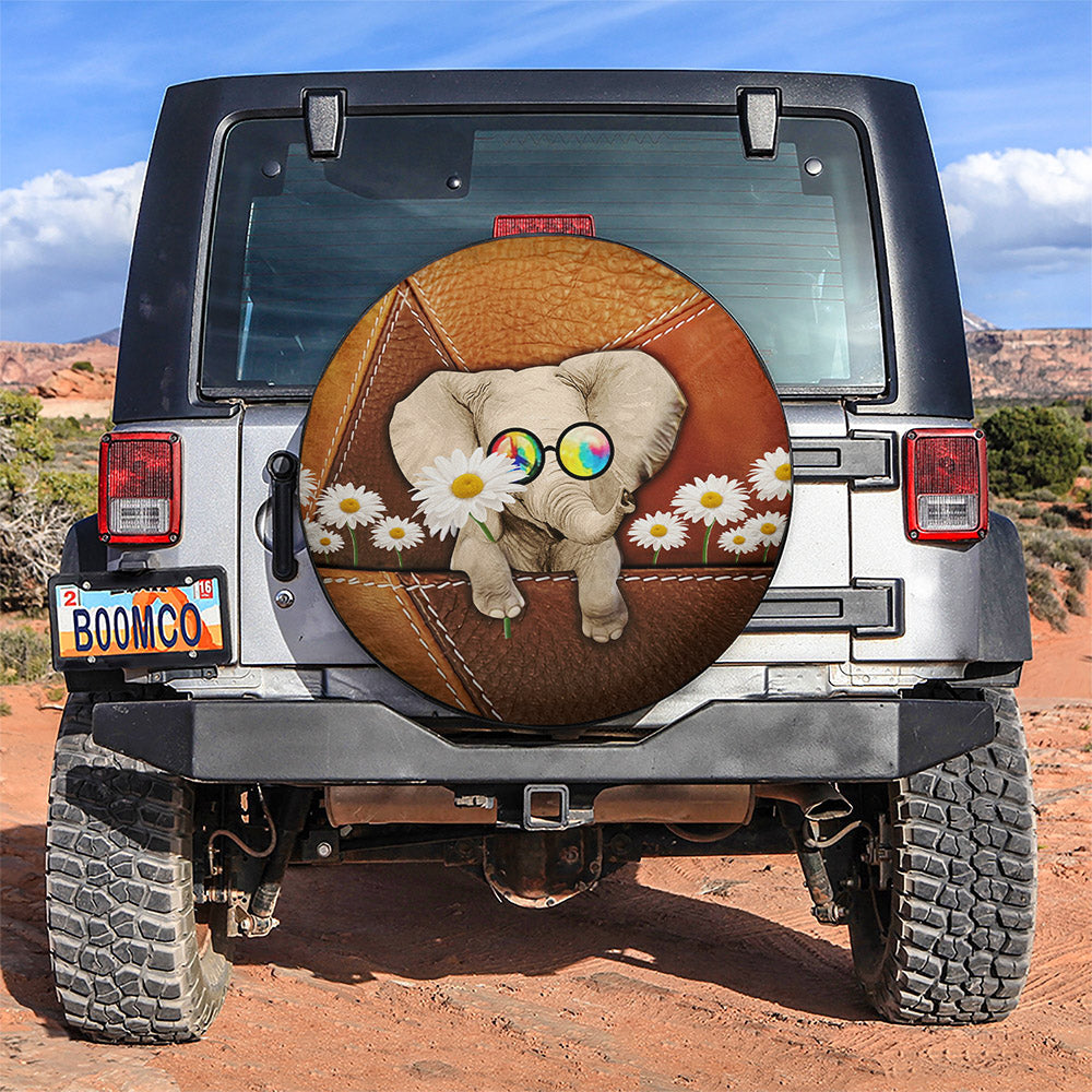 Elephant Hippie Car Spare Tire Cover