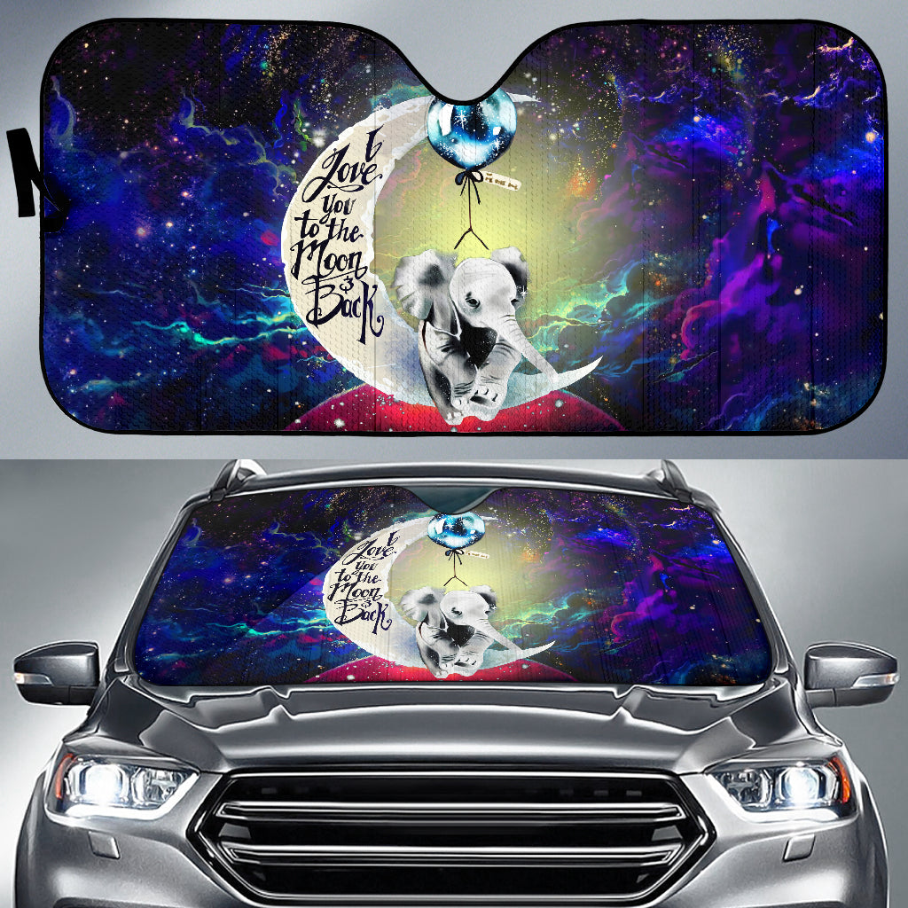 Elephant Love You To The Moon Galaxy Car Auto Sunshades