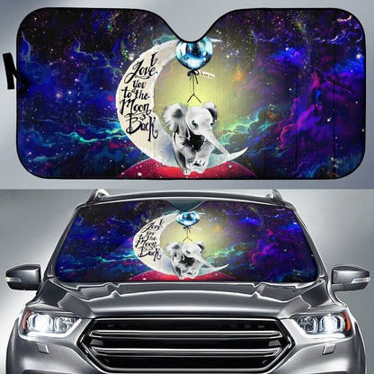 Elephant Love You To The Moon Galaxy Car Auto Sunshades