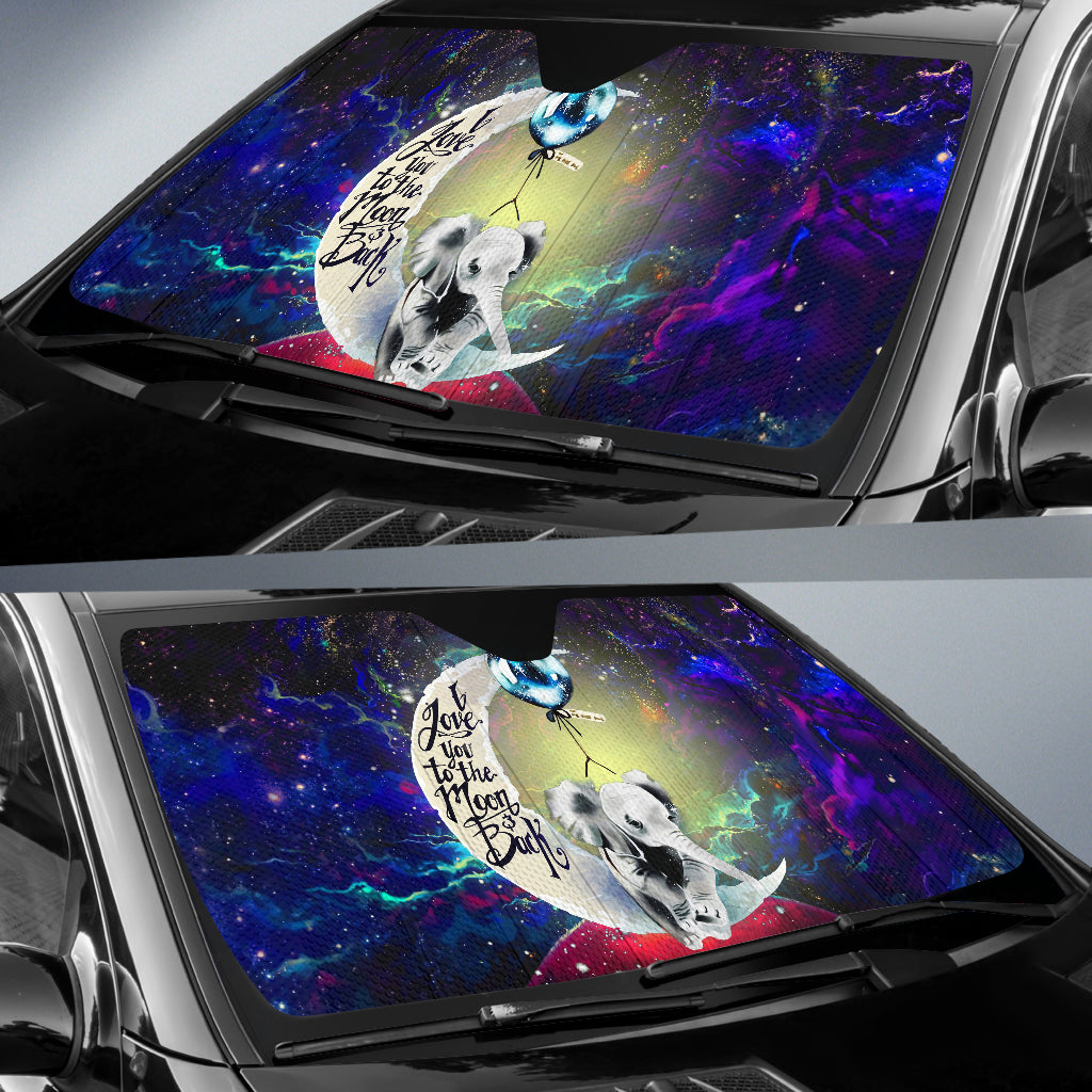 Elephant Love You To The Moon Galaxy Car Auto Sunshades