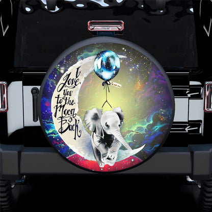 Elephant Love You To The Moon Galaxy Spare Tire Cover