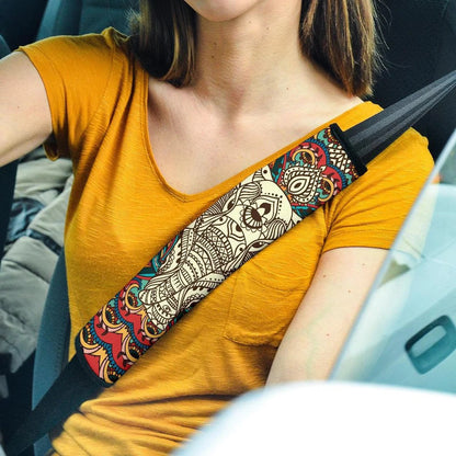 Elephant Mandala Car Seat Belt Cover Custom Car Accessories
