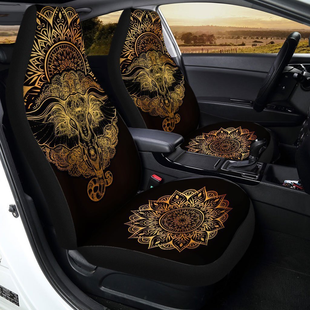 Elephant Mandala Car Seat Covers Custom Yoga Car Accessories