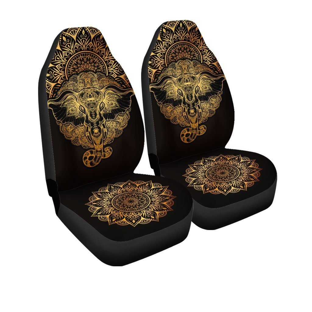 Elephant Mandala Car Seat Covers Custom Yoga Car Accessories