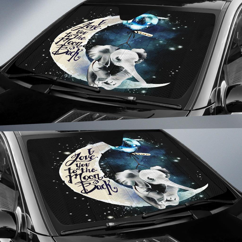 Elephant Moon And Back Car Sun Shades