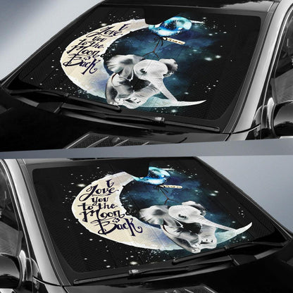 Elephant Moon And Back Car Sun Shades