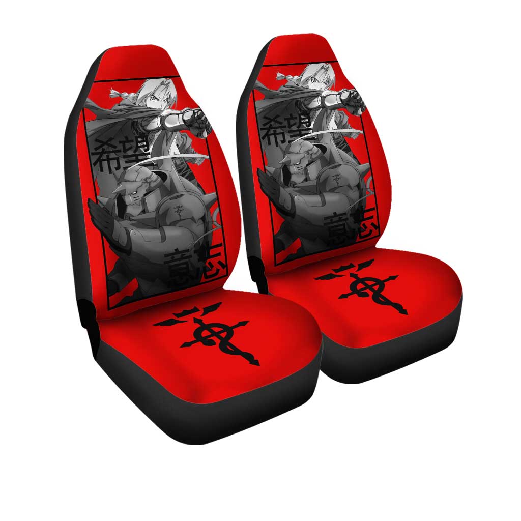 Elric Brothers Car Seat Covers Custom Fullmetal Alchemist Anime Car Accessories