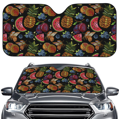 Embroidery Tropical Pattern Print Car Windshield Sun Shade