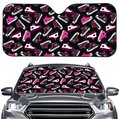 Emo Shoes Pattern Print Car Windshield Sun Shade
