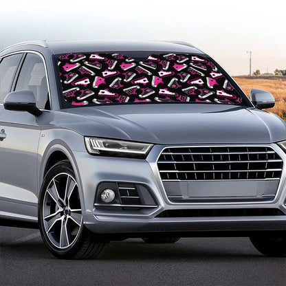 Emo Shoes Pattern Print Car Windshield Sun Shade