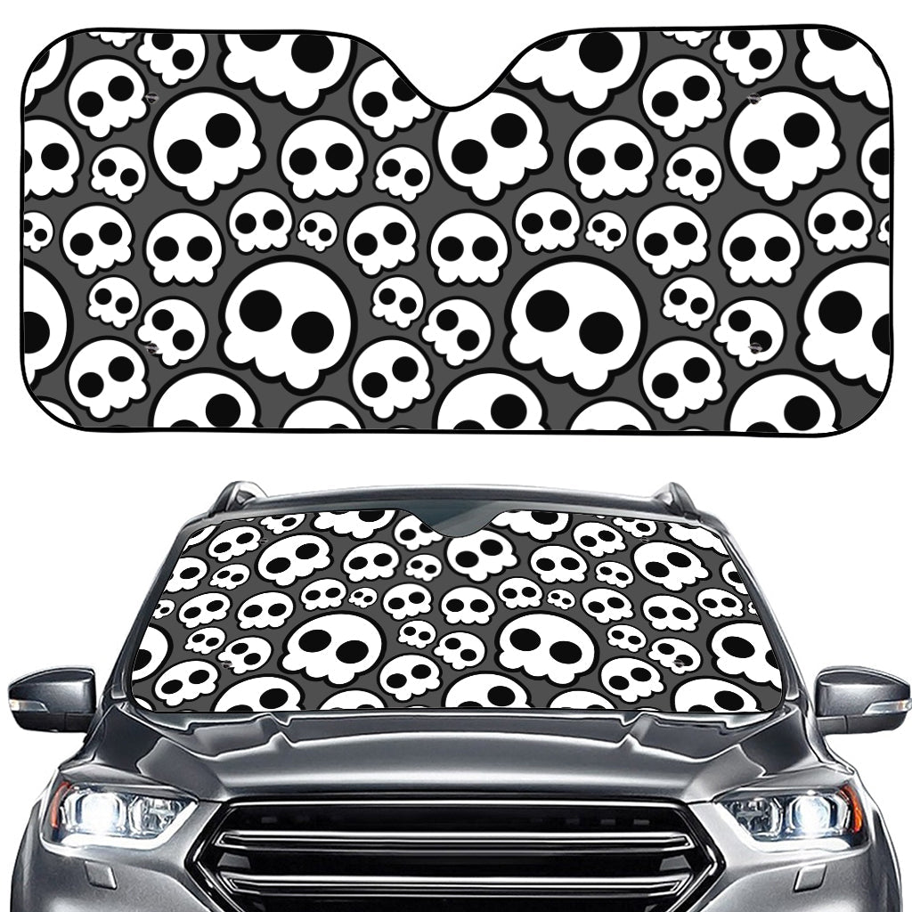 Emo Skull Pattern Print Car Windshield Sun Shade