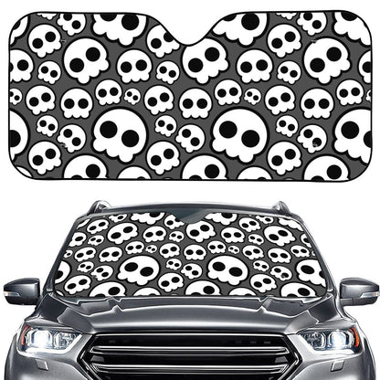 Emo Skull Pattern Print Car Windshield Sun Shade