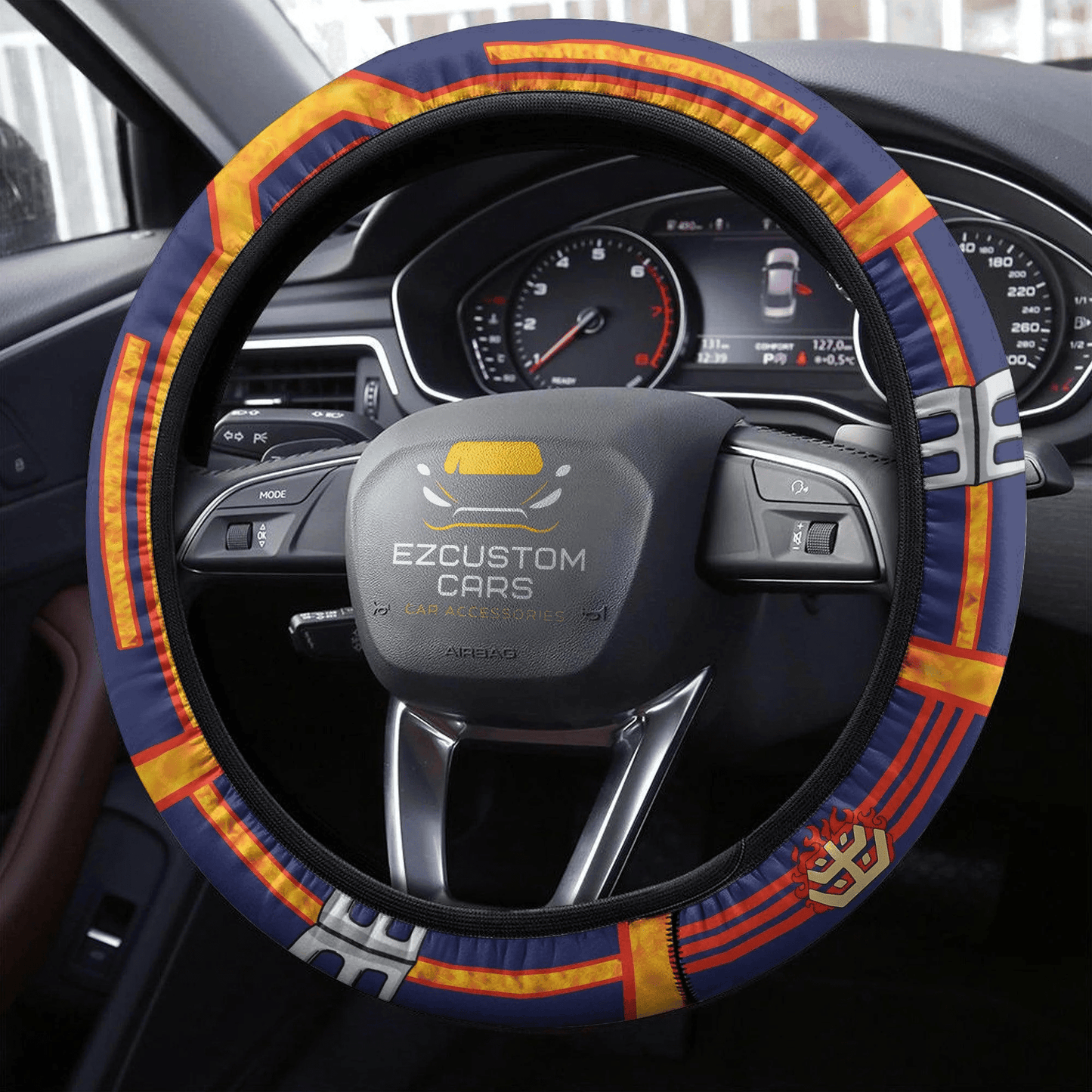 Endeavor Anime Steering Wheel Cover Custom Anime My Hero Academia Car Accessories