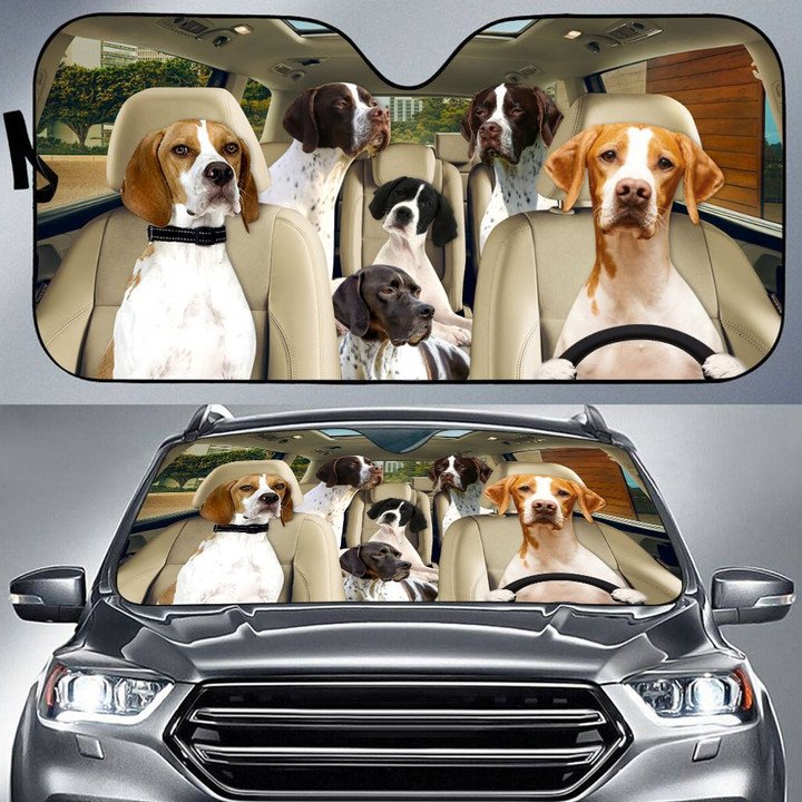 English Pointer Car All Over Printed 3D Sun Shade