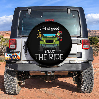 Enjoy The Ride Grinch Jeep Christmas Car Spare Tire Cover