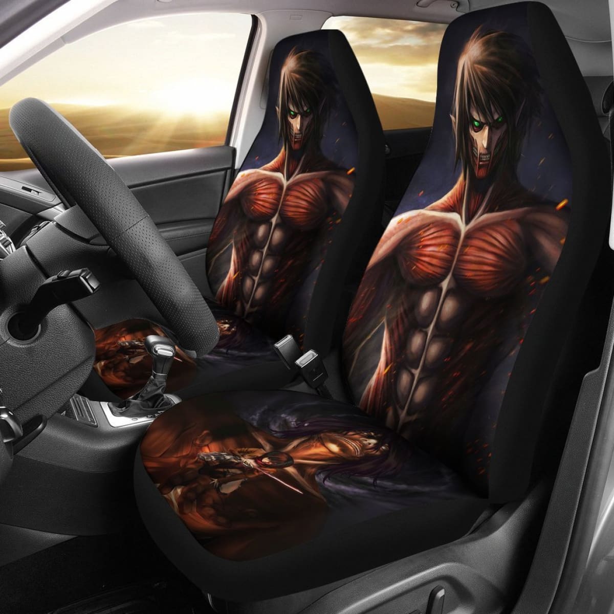 Eren Attack On Titan Car Seat Covers Lt03 Universal Fit 225721