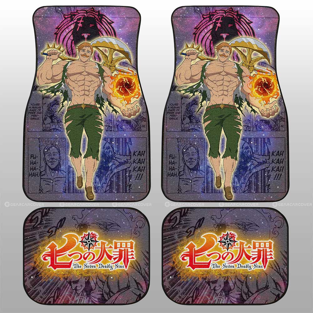 Escanor Car Floor Mats Custom Seven Deadly Sins Anime Galaxy Manga Style