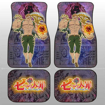 Escanor Car Floor Mats Custom Seven Deadly Sins Anime Galaxy Manga Style