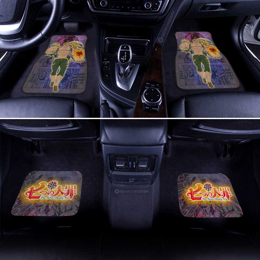 Escanor Car Floor Mats Custom Seven Deadly Sins Anime Galaxy Manga Style