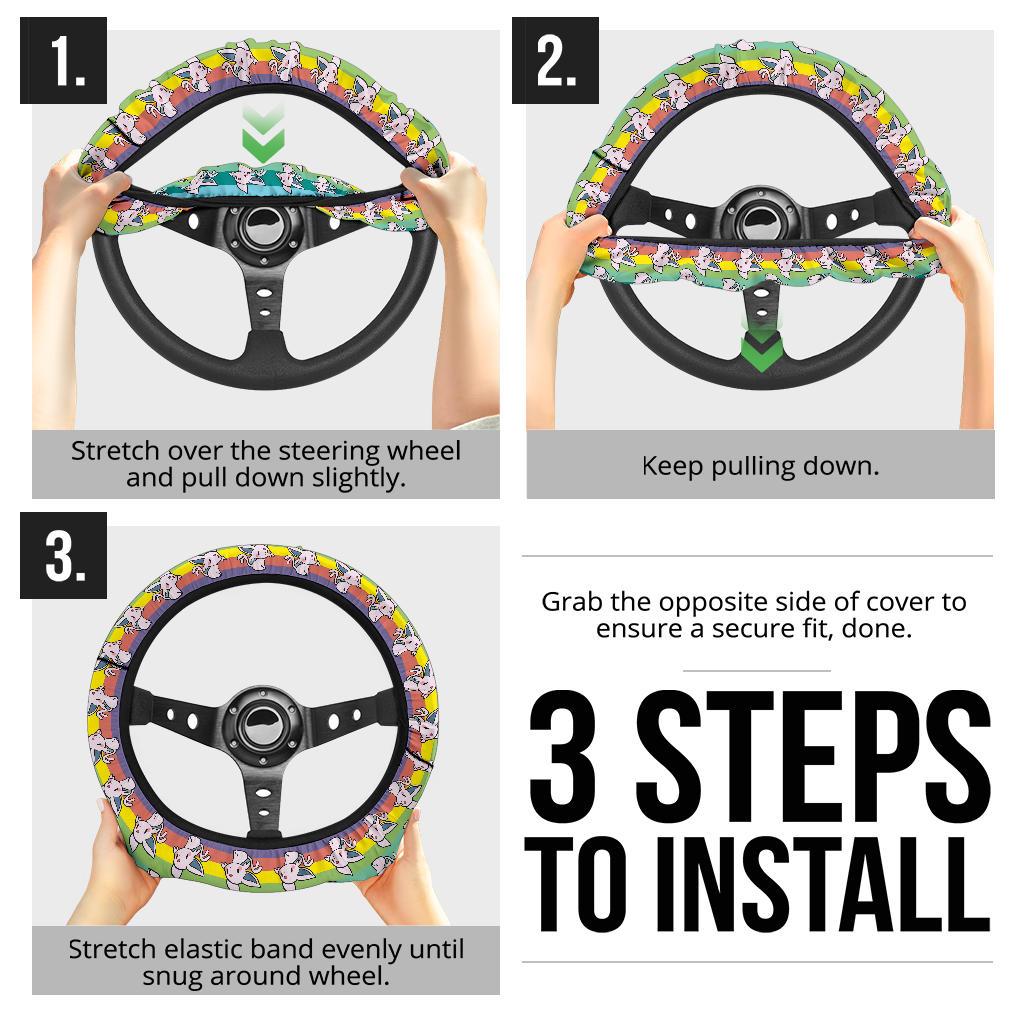 Espeon Anime Custom Car Steering Wheel Cover