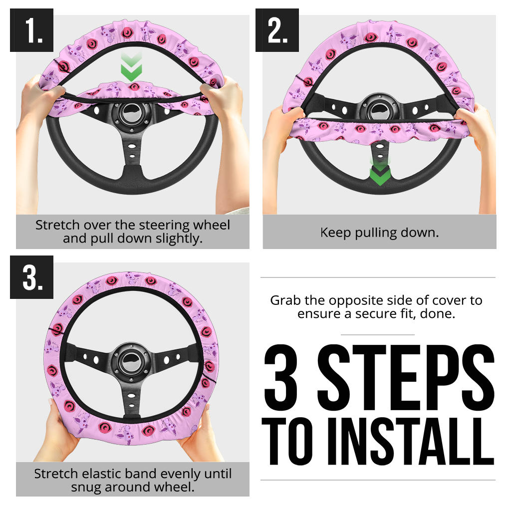 Espeon Eevee Evolution Car Steering Wheel Cover