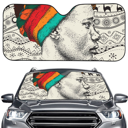 Ethnic African Girl Print Car Windshield Sun Shade