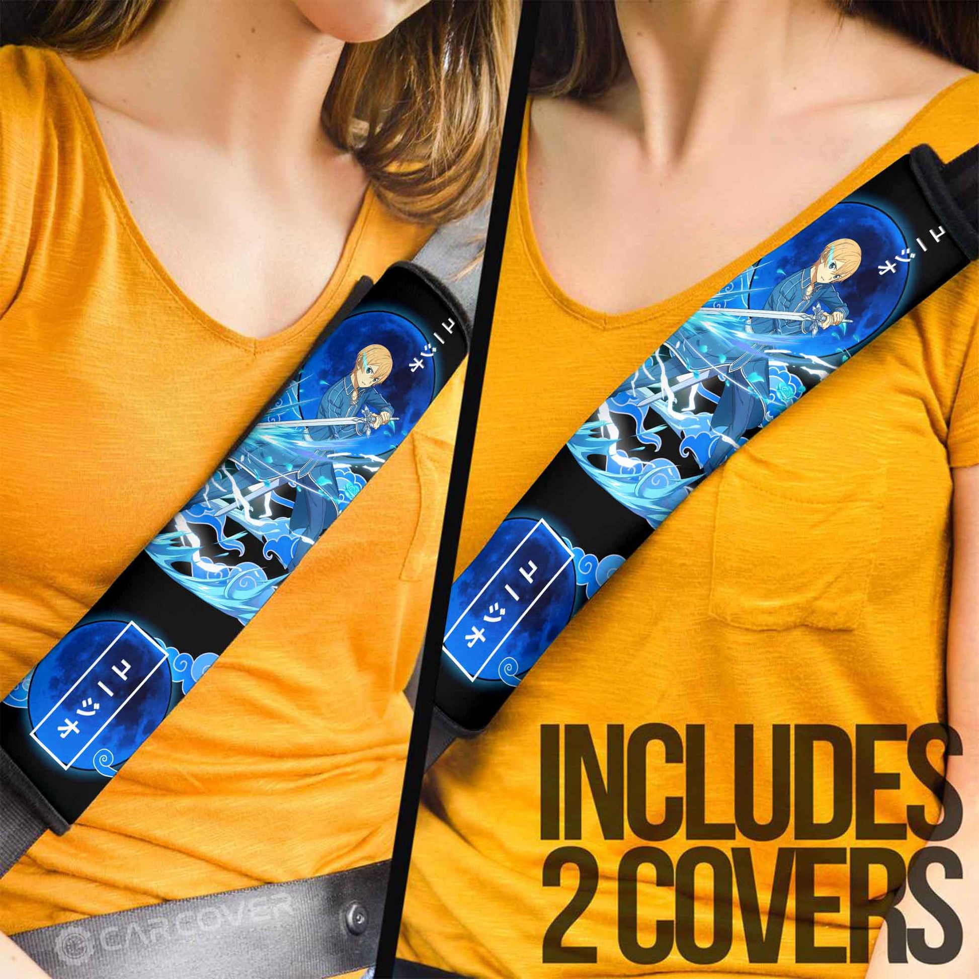 Eugeo Seat Belt Covers Custom Sword Art Online Anime Car Accessories
