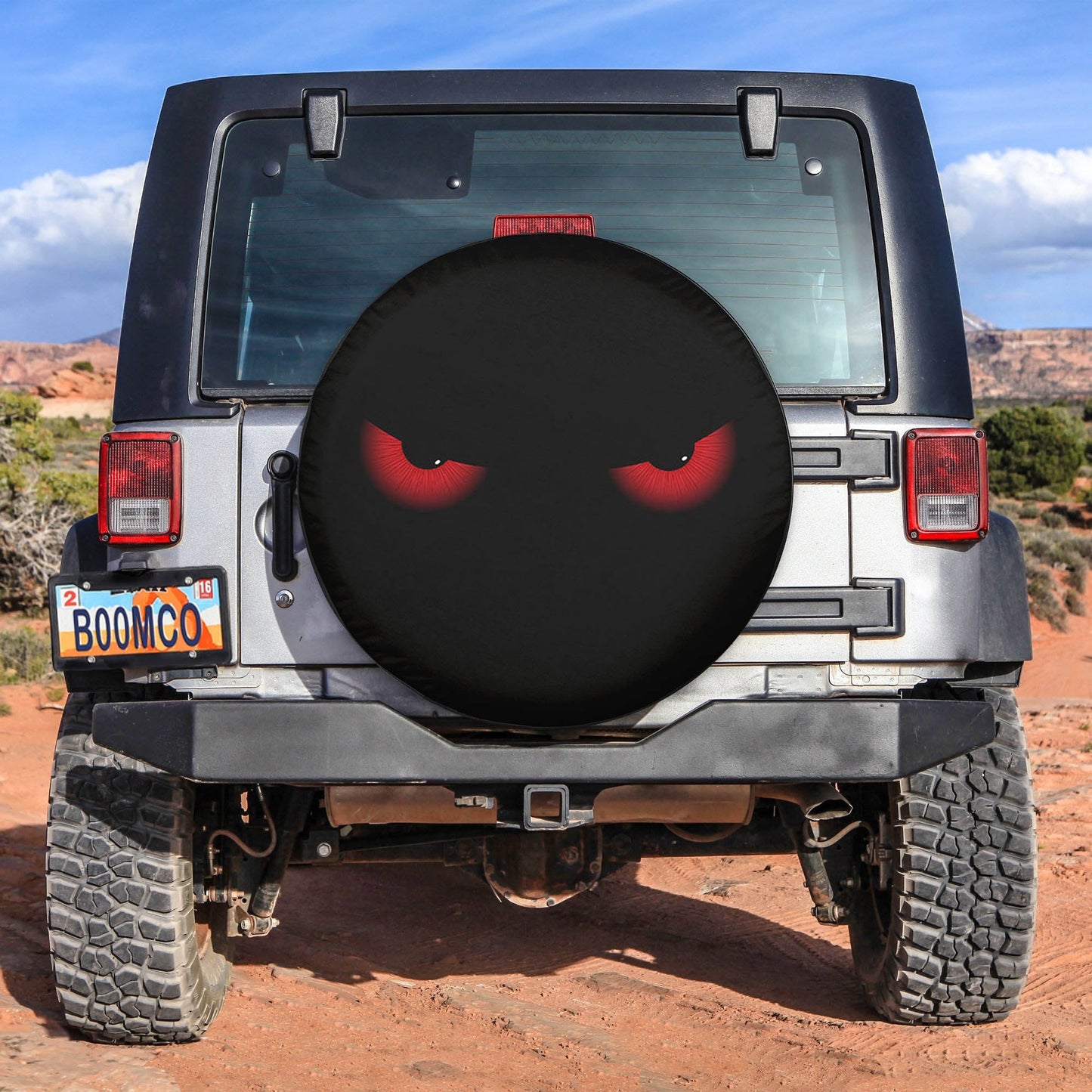Evil Angry Red Eyes Funny Spare Tire Cover