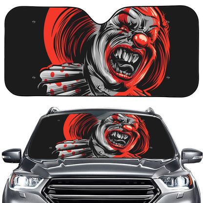 Evil Clown Print Car Windshield Sun Shade