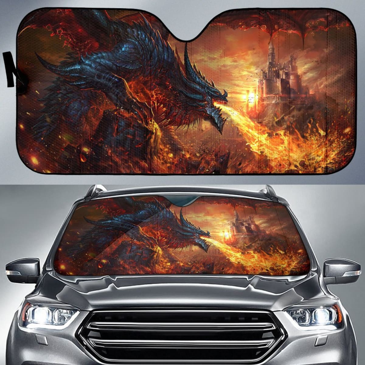 Evil Dragon Attack Sun Shade amazing best gift ideas 2020 Universal Fit 174503