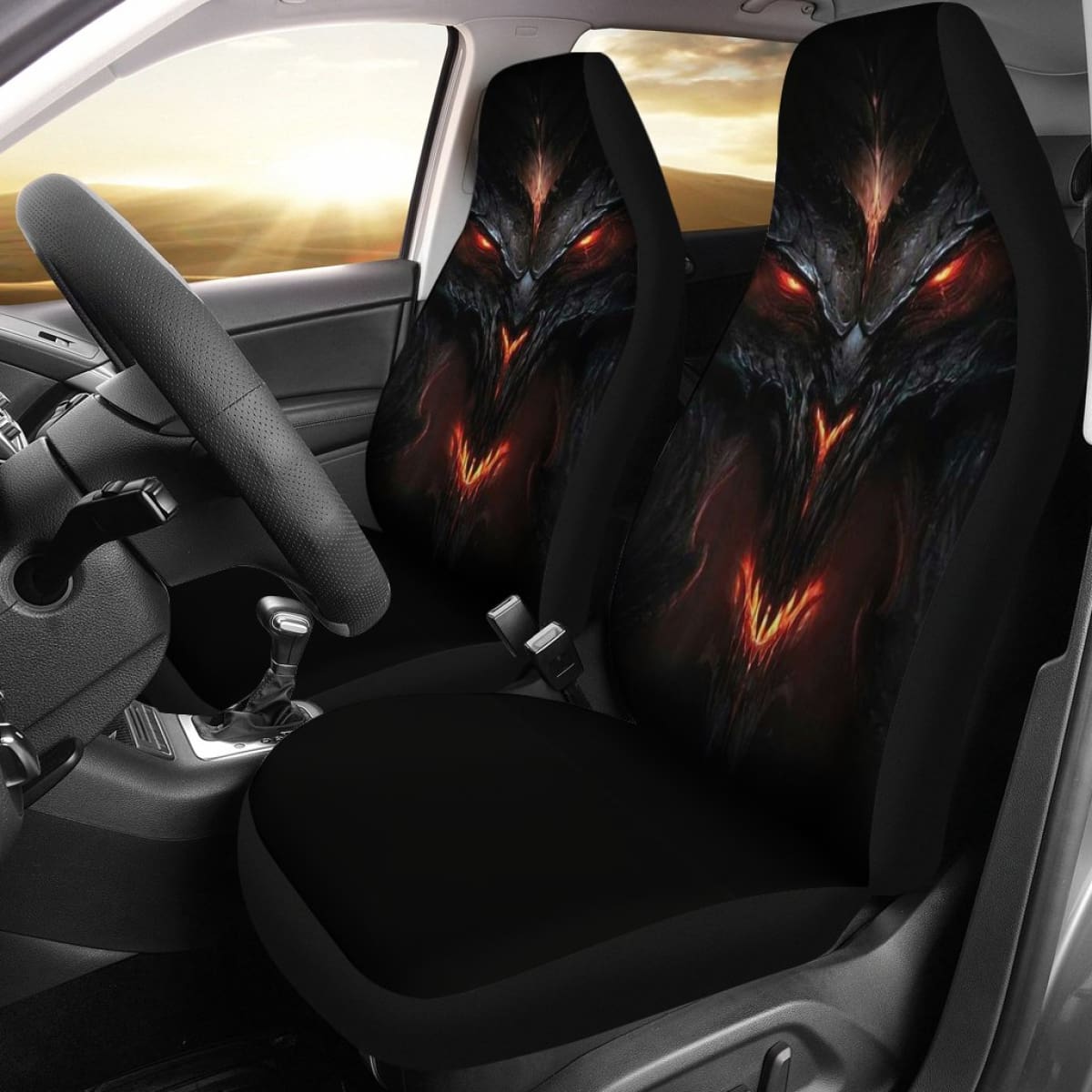 Evil Face Car Seat Covers - Amazing Best Gift Ideas 2020 Universal Fit 121007