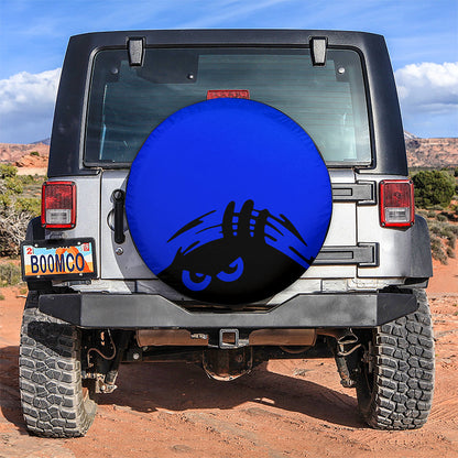 Evil Monster Peeping Peek A Boo Funny Blue Jeep Car Spare Tire Cover