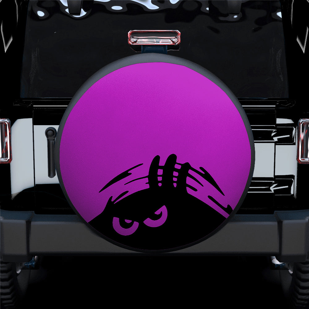 Evil Monster Peeping Peek A Boo Funny Purple Jeep Car Spare Tire Cover