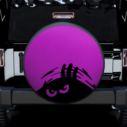 Evil Monster Peeping Peek A Boo Funny Purple Jeep Car Spare Tire Cover