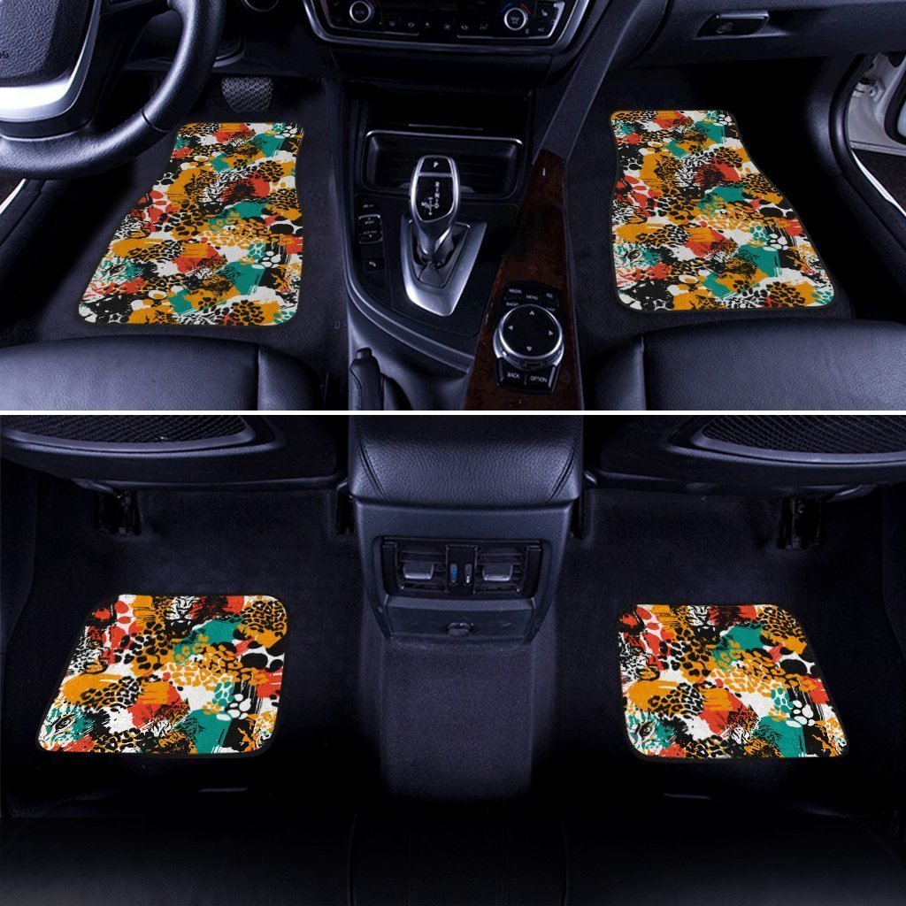 Exotic Leopard Car Floor Mats Custom Animal Skin Print Car Accessories
