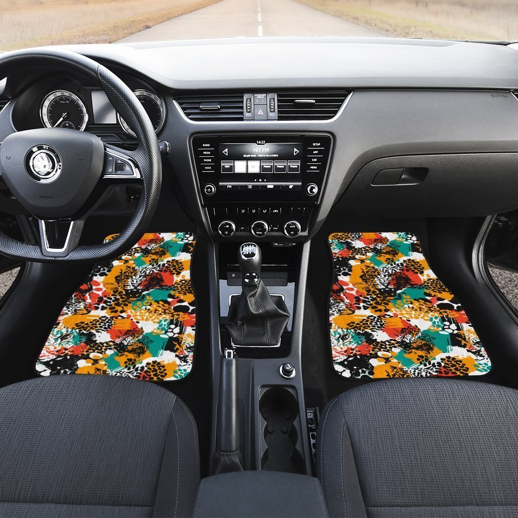 Exotic Leopard Car Floor Mats Custom Animal Skin Print Car Accessories