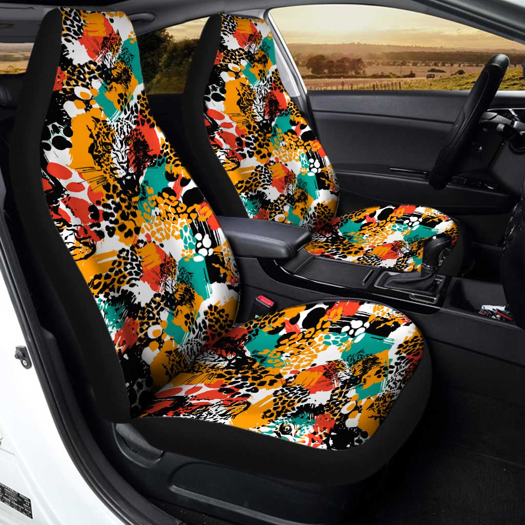 Exotic Leopard Car Seat Covers Custom Animal Skin Print Car Accessories