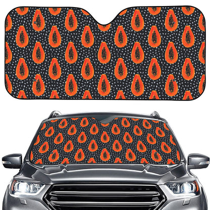 Exotic Papaya Pattern Print Car Windshield Sun Shade